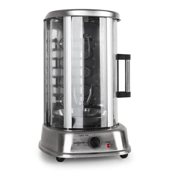 OneConcept Kebap Master Pro, vertikálny gril, 1500 W, strieborný