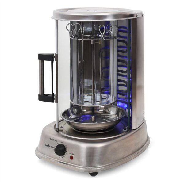 OneConcept Kebap Master Pro, vertikálny gril, 1500 W, strieborný - Image 3