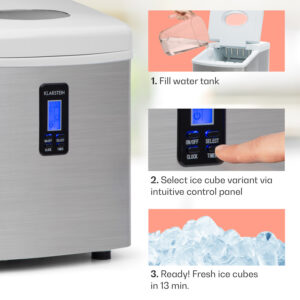 Klarstein Mr. Black-Frost, výrobník ľadu, 150 W, stroj na výrobu ľadu
