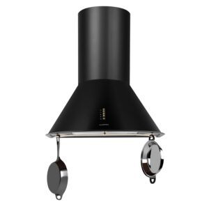 Klarstein Noir, digestor, 60 cm, komínový, 490 m³/h, retro dizajn, nehrdzavejúca oceľ, čierny