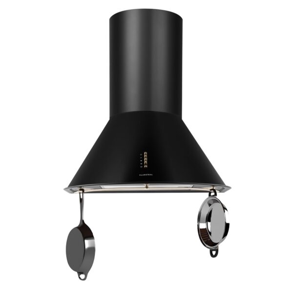 Klarstein Noir, digestor, 60 cm, komínový, 490 m³/h, retro dizajn, nehrdzavejúca oceľ, čierny