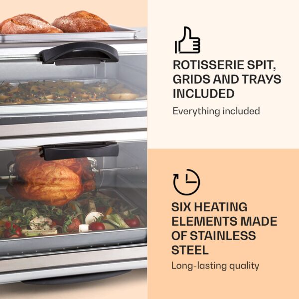 OneConcept All-You-Can-Eat, dvojitá minirúra s grilovaciou platňou, 42 l, 2350 W