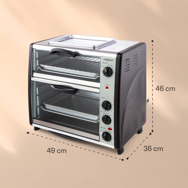 OneConcept All-You-Can-Eat, dvojitá minirúra s grilovaciou platňou, 42 l, 2350 W - Image 2