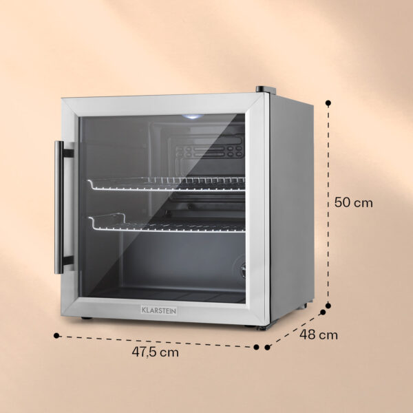 Klarstein Beersafe L, chladnička, 47 l, energet. trieda E, sklenené dvere, nehrdzavejúca oceľ - Image 2