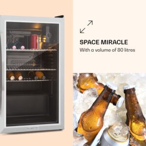 Klarstein Beersafe XXL, chladnička, 80 l, 3 police, energet. trieda E, panoramatické sklenené dvierka