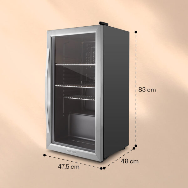 Klarstein Beersafe XXL, chladnička, 80 l, 3 police, energet. trieda E, panoramatické sklenené dvierka - Image 2