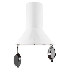 Klarstein Lumio Primo, digestor, 60 cm, komínový, 490 m³/h, retro dizajn, nehrdzavejúca oceľ, biely