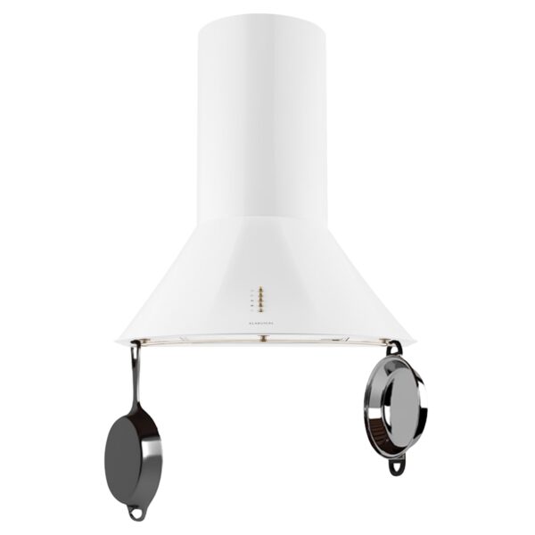 Klarstein Lumio Primo, digestor, 60 cm, komínový, 490 m³/h, retro dizajn, nehrdzavejúca oceľ, biely