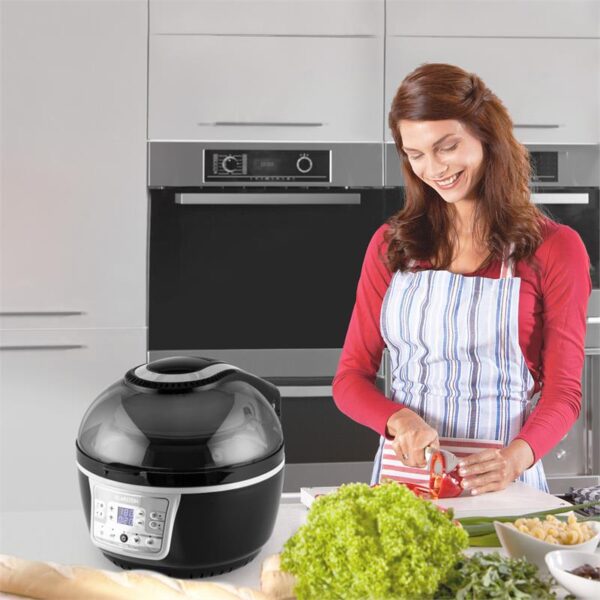 Klarstein VitAir Turbo, teplovzdušná fritéza, 1400 W, 9 l, sivo-čierna
