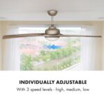 Klarstein Figo, stropný ventilátor, 52", 55 W, stropná lampa, 2 x 42 W, diaľkový ovládač, titán - Image 2