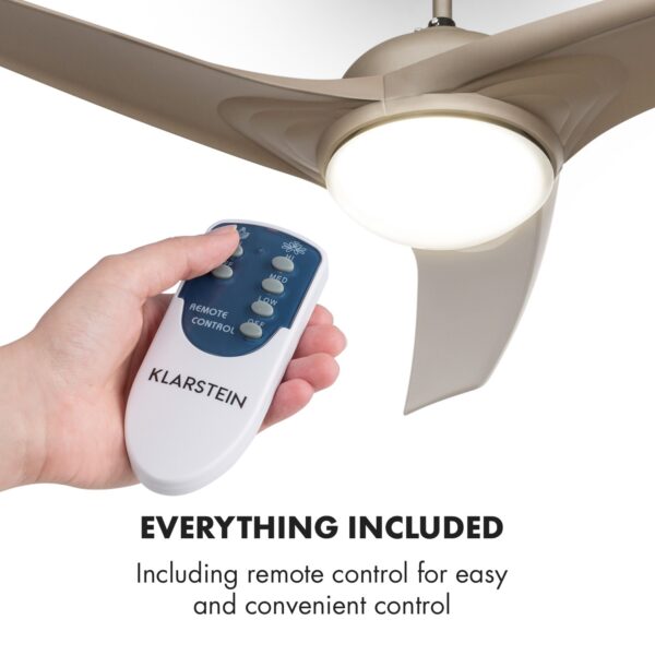 Klarstein Figo, stropný ventilátor, 52", 55 W, stropná lampa, 2 x 42 W, diaľkový ovládač, titán - Image 3