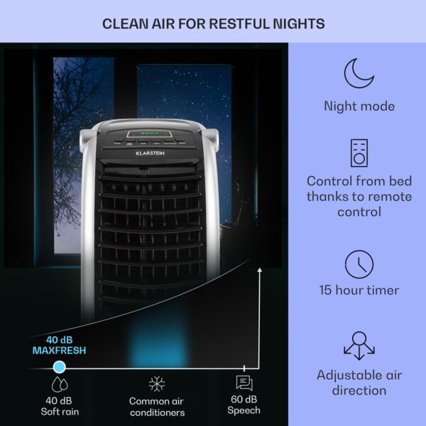 Klarstein Maxfresh, 4 v 1 ochladzovač vzduchu, ventilátor, 65 W, 6 l, diaľkový ovládač, 2 x chladiaci box