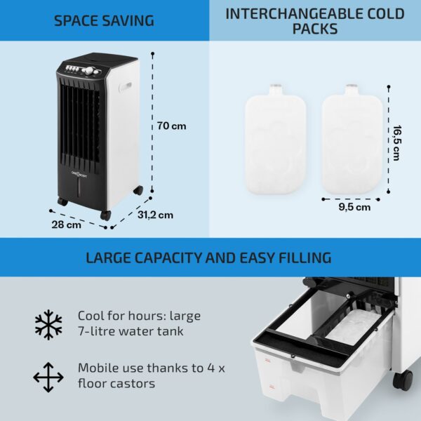OneConcept MCH-1 V2, 3 v 1 ochladzovač vzduchu, ventilátor, 65 W - Image 3