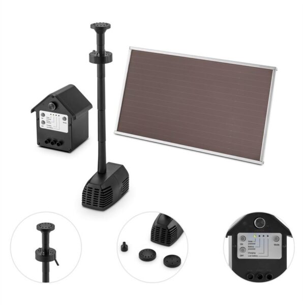 Blumfeldt Wasserwerk 250, vodné čerpadlo, solárne, fontána, 250 l/h, LED, akumulátor - Image 2