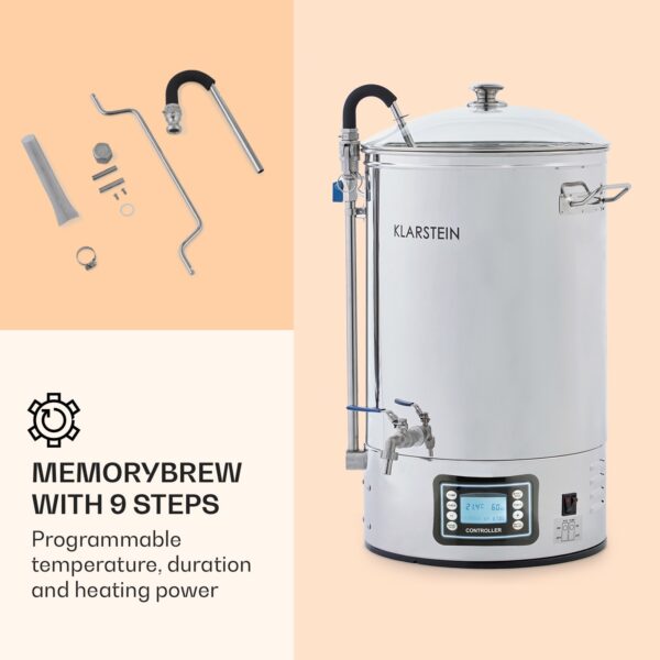 Klarstein Mundschenk, sladový kotol, 30 l, 2500 W, zariadenie na varenie piva, nehrdzavejúca oceľ