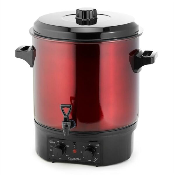 Klarstein Biggie, zavárací hrniec, 27 l, 2000 W, časovač, červený
