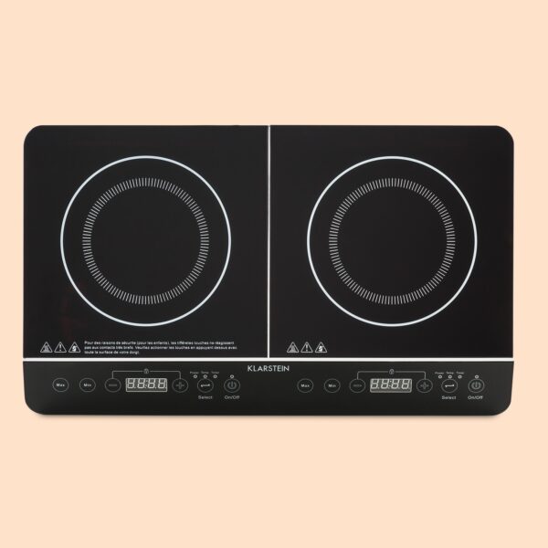 Klarstein VariCook Slim, indukčný varič, 3500 W, 240 °C, 2 platne, časovač, dotykové ovládanie - Image 2