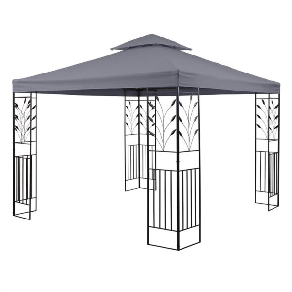 Blumfeldt Odeon Grey, záhradný altánok, 3 x 3 m, oceľ, polyester, tmavošedý - Image 3