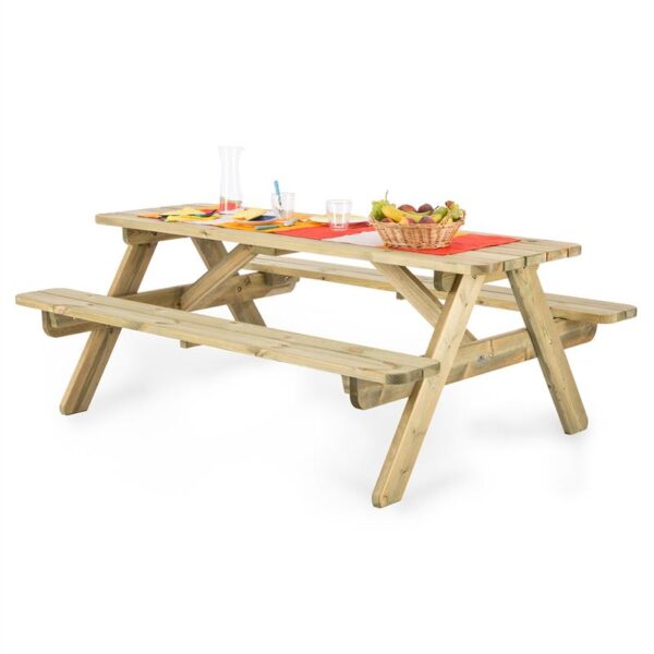 Blumfeldt Picknicker 180, piknikový stôl, záhradný set, 32 mm, borovicové drevo - Image 3