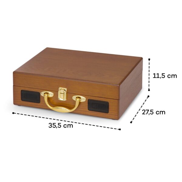 Nostalgy by auna Peggy Sue retro gramofón platne USB AUX vzhľad dreva/zlatá - Image 3