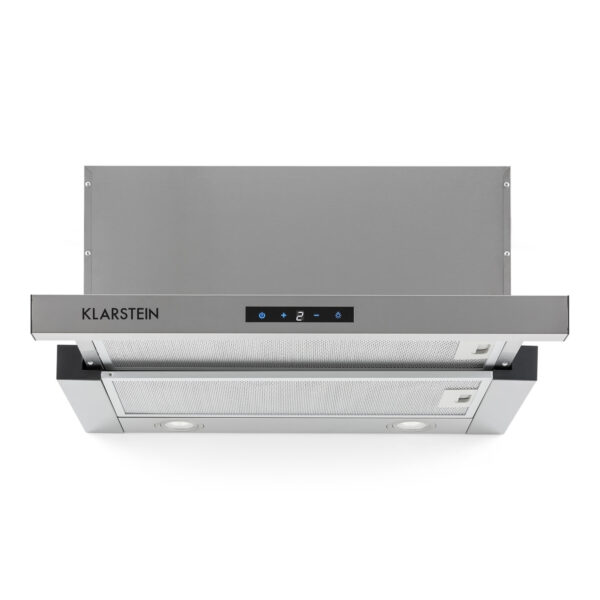 Klarstein Vinea, digestor, 60 cm, vstavaný, 610 m³/h, plochá konštrukcia, strieborný