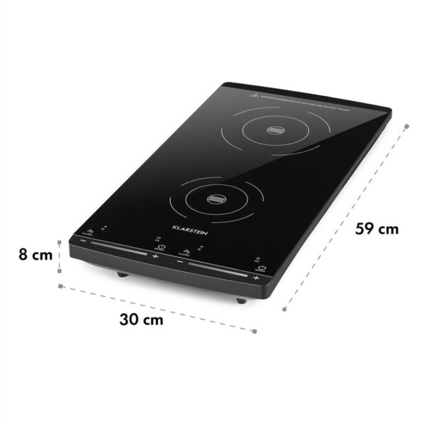 Klarstein VariCook Slim indukčný varič, 2900 W, 60-240 °C, 2 platne, čierna - Image 3