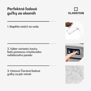 Klarstein Metropolitan, výrobník ľadu, 12 kg/24 h, digitálny displej