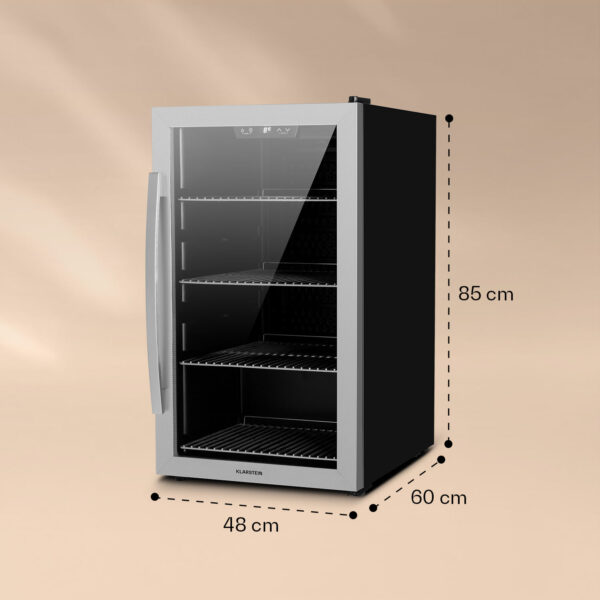 Klarstein Beersafe 4XL, chladnička, 124 l, 0-10°C, sklo, energet. trieda G, nehrdzavejúca oceľ - Image 2