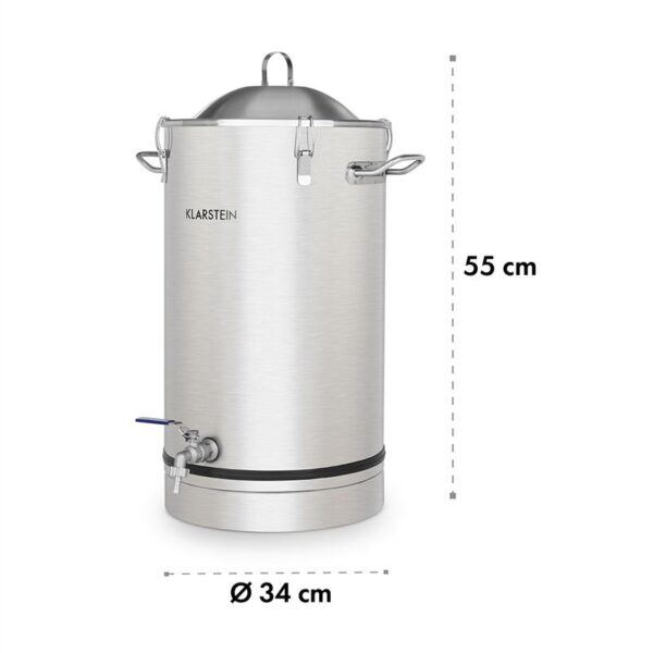 Klarstein Maischfest 25, fermentačný kotol, 25 l, kvasná rúrka, nehrdzavejúca oceľ 304 - Image 3