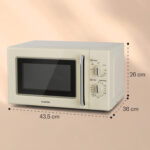 Klarstein Caroline, mikrovlnná rúra, 20 l, 700/1000 W, Ø 25,5 cm, QuickSelect, retro, krémová - Image 3