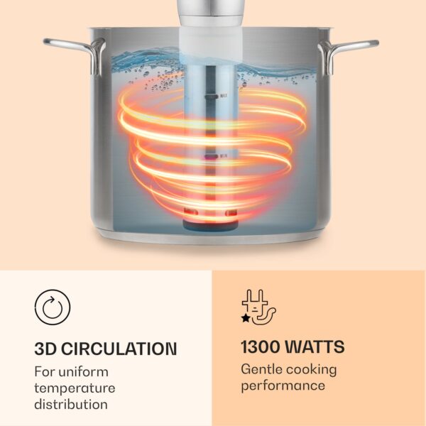 Klarstein Quickstick, Sous Vide varič, 20 l, termostat, cirkulačné čerpadlo, nehrdzavejúca oceľ - Image 2