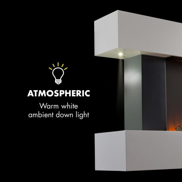 Klarstein Studio Light & Fire 2, elektrický krb, 1000/2000 W, MDF, diaľkové ovládanie, biely - Image 2