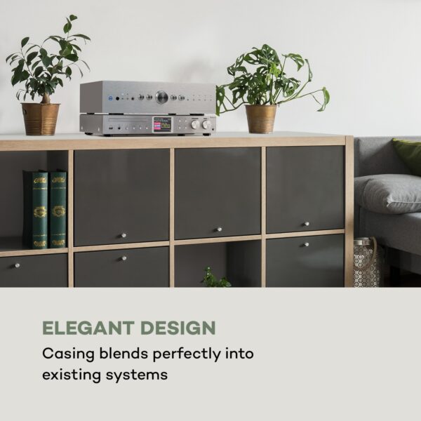 Auna iTuner CD, HiFi receiver, internetové/DAB+/FM rádio, CD prehrávač, WiFi, strieborný - Image 3