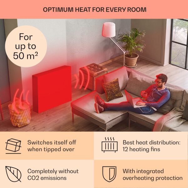 Klarstein Thermaxx 2500, olejový radiátor, 2500 W, 5-35 °C, 24-hod. časovač, biely/čierny - Image 2