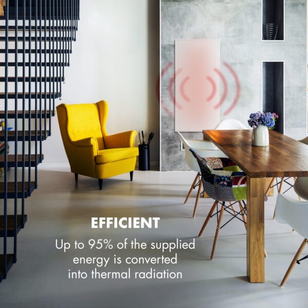 Klarstein Wonderwall 720 Smart, infračervený ohrievač, 60 x 120 cm, 720 W, týždenný časovač, IP24, biely