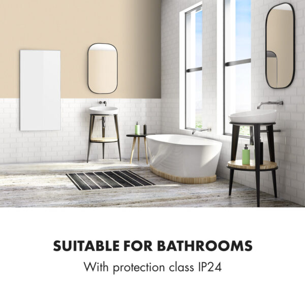 Klarstein Wonderwall 720 Smart, infračervený ohrievač, 60 x 120 cm, 720 W, týždenný časovač, IP24, biely - Image 3