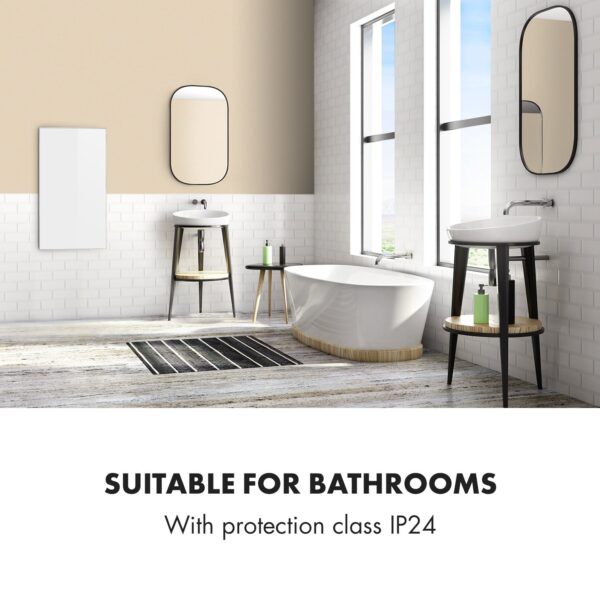 Klarstein Wonderwall 450 Smart, infračervený ohrievač, 50 x 90 cm, 450 W, týždenný časovač, IP24, biely - Image 3