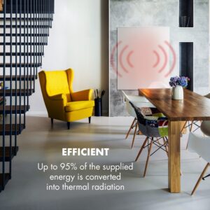 Klarstein Wonderwall 1200 Smart, infračervený ohrievač, 100 x 120 cm, 1200 W, týždenný časovač, IP24, biely