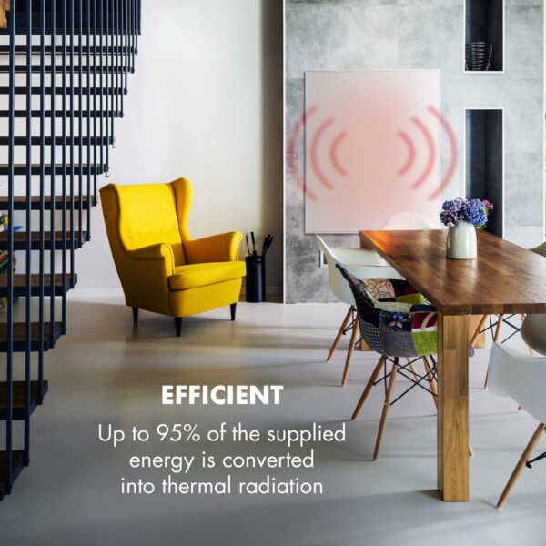 Klarstein Wonderwall 1200 Smart, infračervený ohrievač, 100 x 120 cm, 1200 W, týždenný časovač, IP24, biely