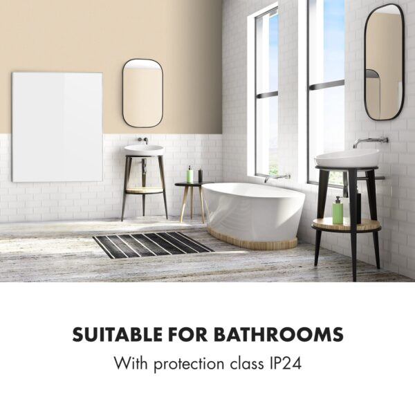 Klarstein Wonderwall 1200 Smart, infračervený ohrievač, 100 x 120 cm, 1200 W, týždenný časovač, IP24, biely - Image 3