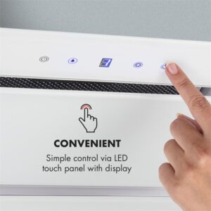 Klarstein Hektor, digestor, 52 cm, vstavaný, 530 m³/h, LED, dotykové ovládanie, sklo, biely