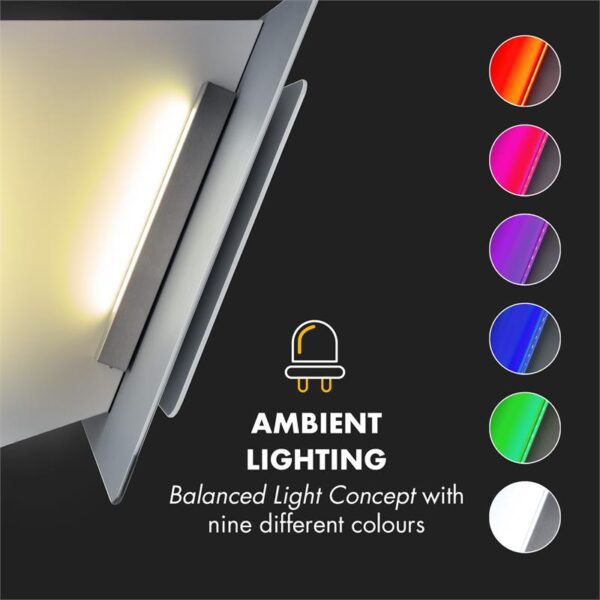 Klarstein Aurora Eco 60, digestor, 60 cm, nástenný, 550 m³/h, LED displej, biely - Image 2