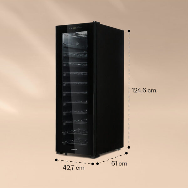 Klarstein Bellevin 62, vinotéka, 173 l, 56 fliaš, 5-20°C, energet. trieda G, čierna - Image 3