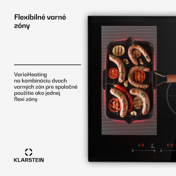 Klarstein Delicatessa 77 Hybrid, vstavaná indukčná varná doska, 7000 W, 4 zóny, čierna