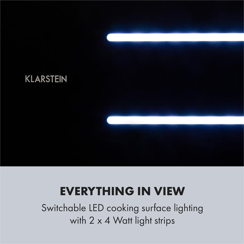 Klarstein High Line, digestor, 90 cm, stropný, 410 m³/h, ďiaľkové ovládanie, čierny - Image 3