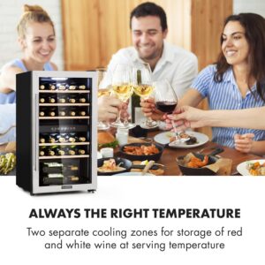 Klarstein Vinamour 29D, vinotéka, 2 zóny, 80 l, 29 fliaš, 5-22°C, dotykové ovládanie