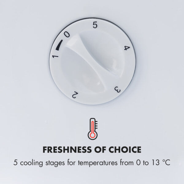 Klarstein Beersafe L Crystal White, chladnička, energet. trieda E, LED, 2 kovové police, sklenené dvere, biela - Image 2
