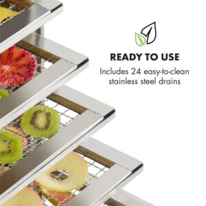 Klarstein Master Jerky 24, sušička potravín, 4500 W, 40-90 °C, 15-hod. časovač, nehrdzavejúca oceľ, strieborná