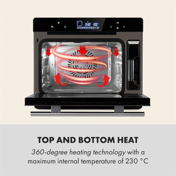 Klarstein MasterFresh, parná rúra, 24 l, 230 °C, dotykový ovládací panel, čierna