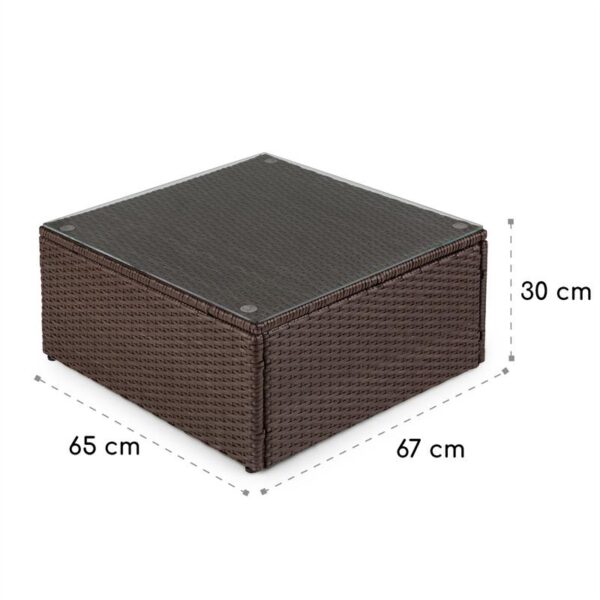 Blumfeldt Theia, odkladací stolík, polyratan, sklenená doska, hnedý - Image 3